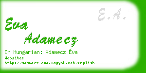eva adamecz business card
